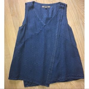 Denim colored flax tank top